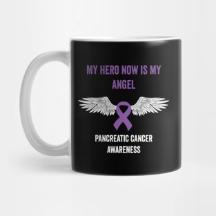 pancreatic cancer awareness - My hero now is my angel purple ribbon awarenss month Mug